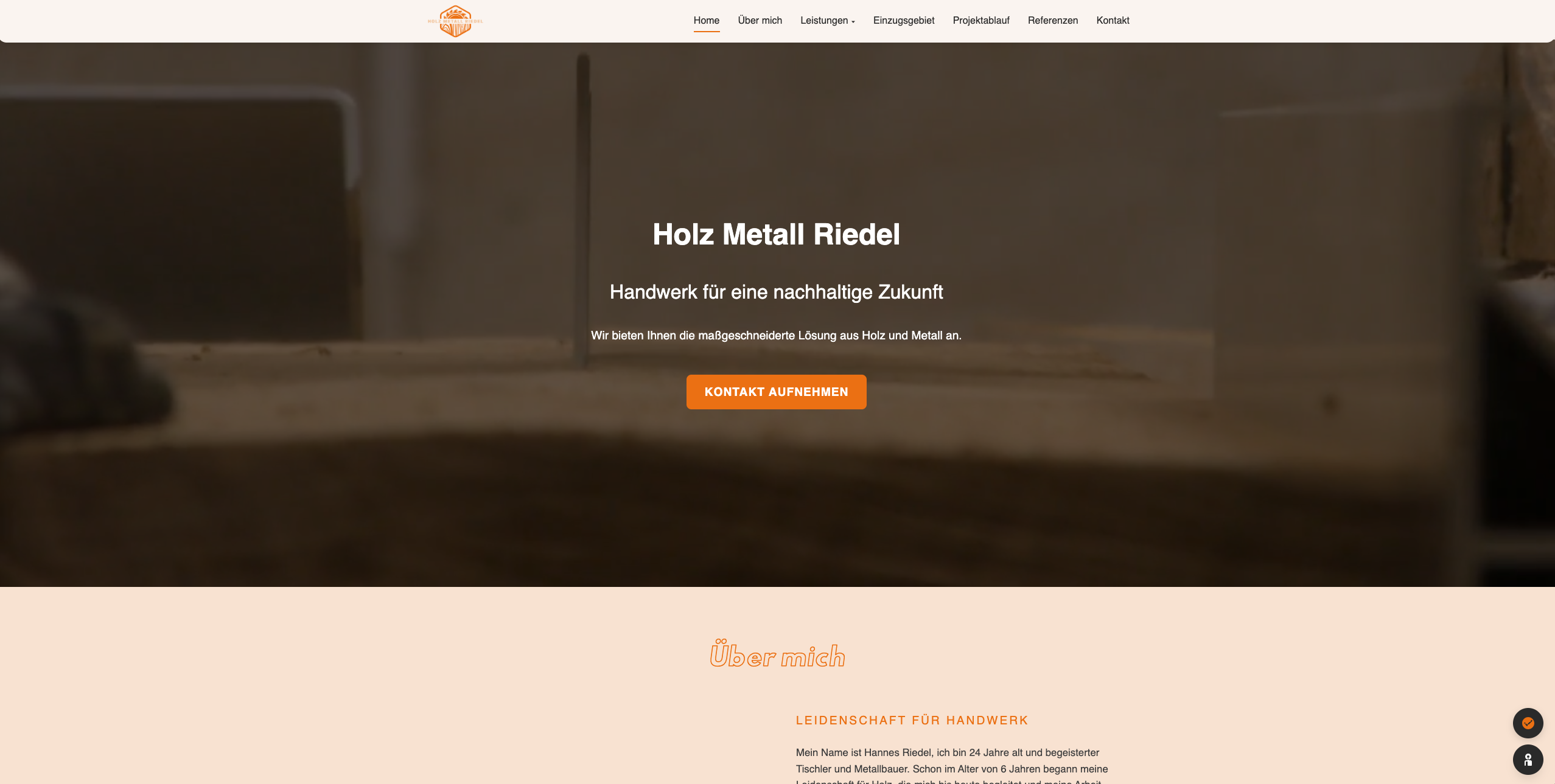 Holz Metall Riedel Website Vorschau
